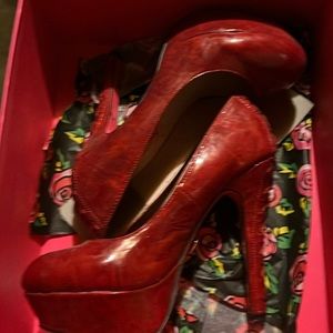 Sexy red Betsey Johnson shoes.
